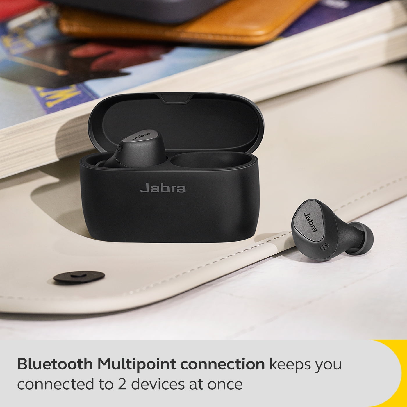  Jabra Elite 5 True Wireless in-Ear Bluetooth Earbuds - Hybrid  Active Noise Cancellation (ANC), 6 Built-in Microphones for Clear Calls,  Small Ergonomic Fit and 6mm Speakers - Titanium Black : Everything Else