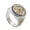 gold, variant on Men's Stainless Steel Vintage Freemason Bicycle Ring, Blue, Freedom and Acceptance Mason Ring