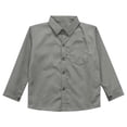 thumbnail image 4 of LiiYii Kids Boys Long Sleeve Button Down Dress Shirt Formal Uniform Turn Down Collar Tops Solid Color Blouse Gray 11-12, 4 of 6