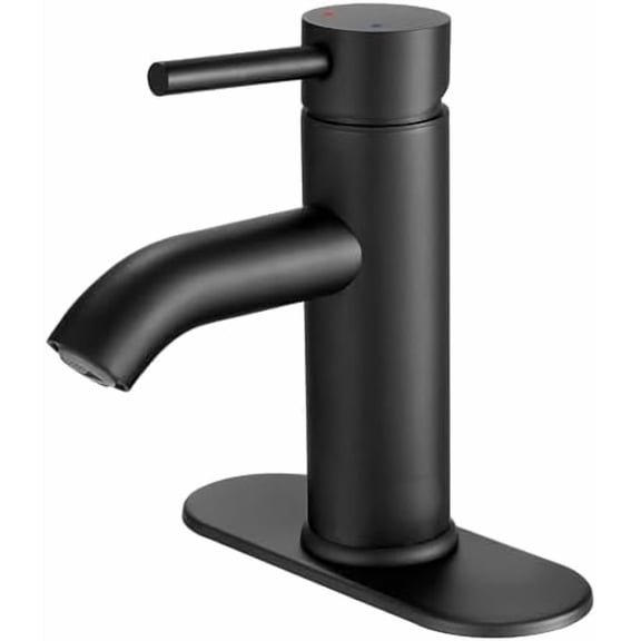 Black Bathroom Faucet Single Handle Matte Black Bathroom Sink Faucet Rv Lavatory Vessel Faucet for Bathroom Faucet 1 or 3 Hole with Deck Plate