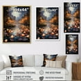 thumbnail image 4 of Designart "Lotus Lantern China Art painting I" Floral Floater Framed Wall Art Living Room, 4 of 7