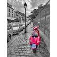 thumbnail image 2 of Frank, Assaf 12x14 Black Ornate Wood Framed with Double Matting Museum Art Print Titled - Bunch of Roses on scooter, Paris, France, 2 of 4