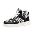 thumbnail image 3 of Willtoo Women’s Colorblock High Top Sneakers, Lace Up Platform Round Toe Athletic Shoes, Classic Faux Leather Casual Walking Shoes, 3 of 6