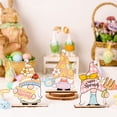 thumbnail image 3 of 3 Pcs Easter Wooden Signs, Easter Table Decorations, Wooden Gnomes Decorations,Spring Tabletop Centerpiece Signs for Spring Easter Party Indoor Outdoor Decorative Garden Yard Lawn Table Home Decor, 3 of 8