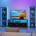 thumbnail image 4 of Glass Display Shelf for Collectibles, LED Black Shelf, Curio Cabinet, Lighted Tall Narrow Shelf with Pegboard Steel Frame for Gaming Room, Floor Lamp with Shelf, Living Room, Bedroom, Small, 4 of 10