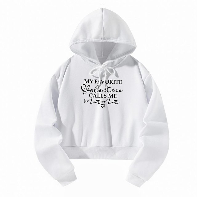 Sudadera con capucha para mujer con cordón, sudadera corta, sudadera con estampado de calle, manga larga, jersey con capucha S