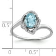 thumbnail image 2 of Sterling Silver Rhodium Diam. & Light Swiss Blue Topaz Ring Size 7, 2 of 2
