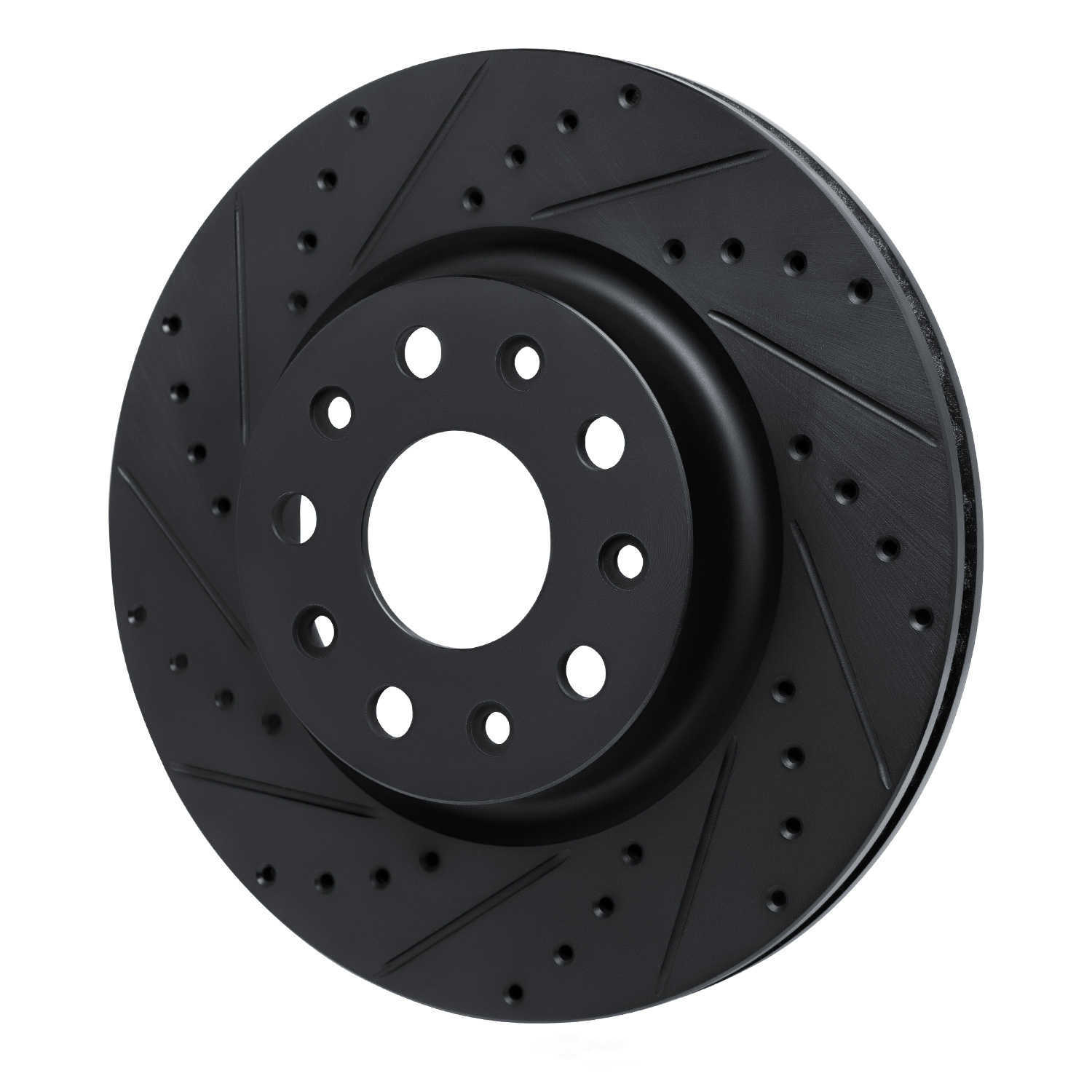 Dynamic Friction Company 633-42039L DFC Brake Rotor - Drilled And Slotted - Black