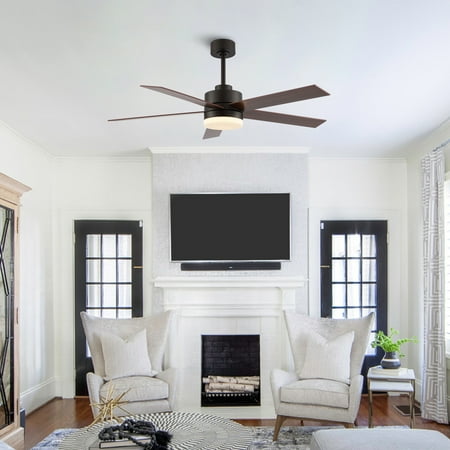 

52-inch 5-Blade LED Ceiling Fan with Remote Control and Light Kit - Bronze