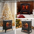 thumbnail image 3 of 24" Electric Fireplace, Fireplace Heater w/Realistic Flame, Remote, Timer, Freestanding Fireplace w/Adjustable Brightness, Thermostat, Overheating Protection, 1500W, Black, 3 of 9