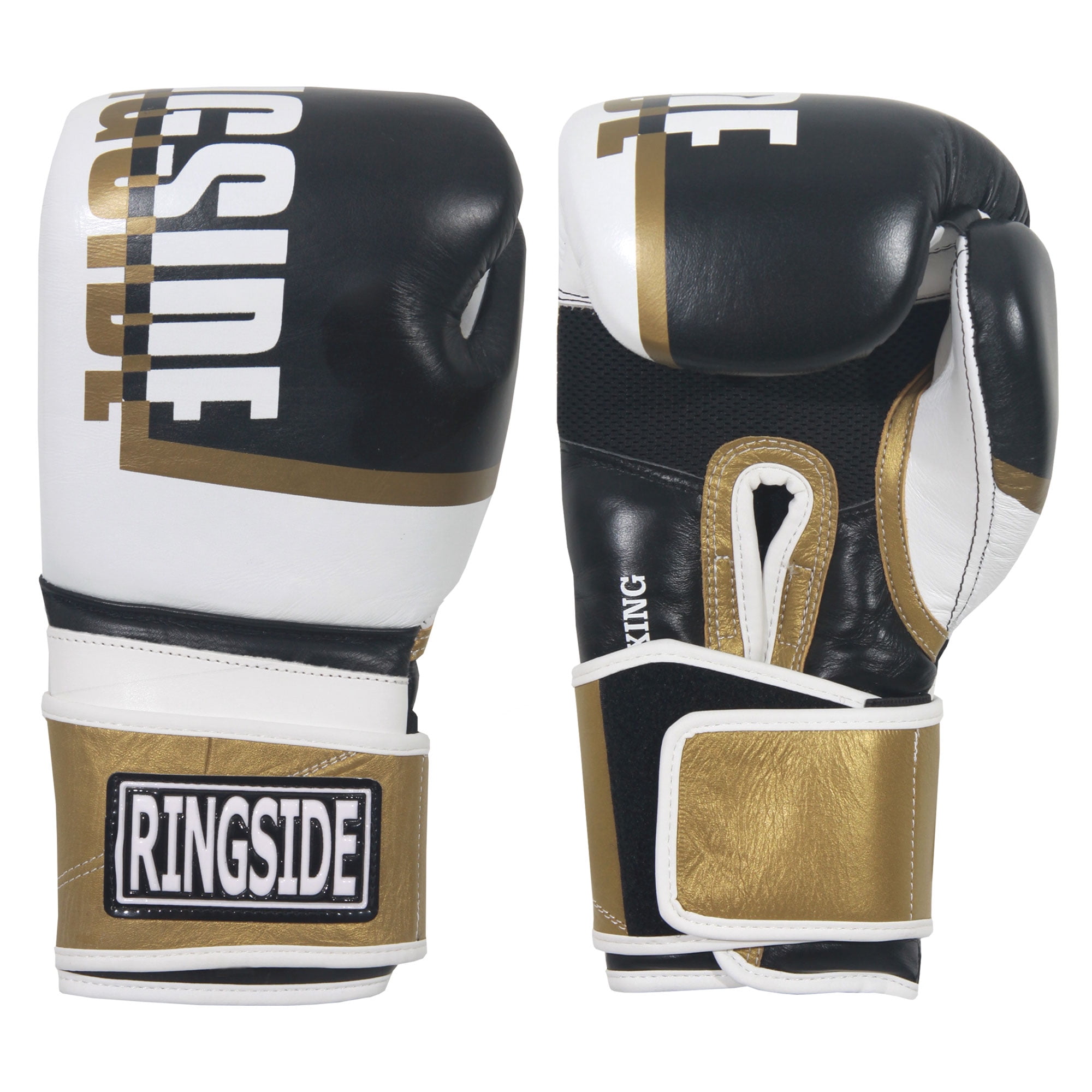 Ringside Omega Sparring Boxing Gloves, Silver/Yellow, 16 oz.