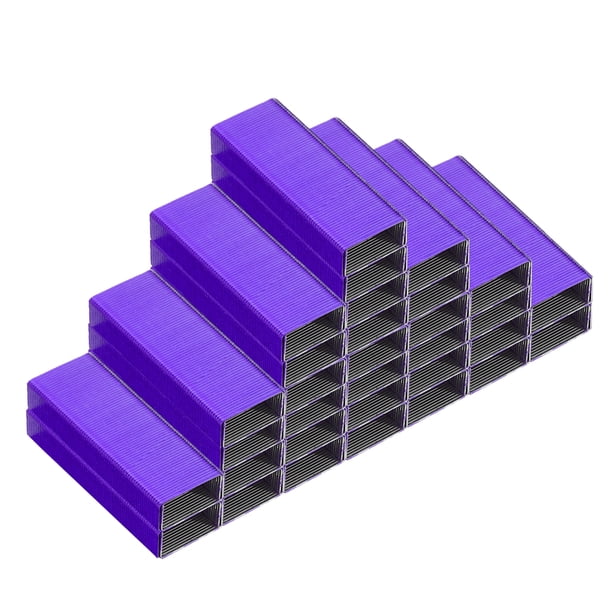Grapas Uxcell para Engrapadora, Paquete de 2 #10 Mini Grapas de 3/16 Pulgadas de Longitud para Suministros de Oficina, Morado