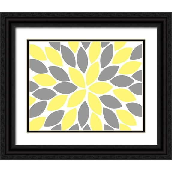Robinson, Tamara 32x26 Black Ornate Wood Framed with Double Matting Museum Art Print Titled - Yellow Foliage Floral II