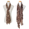 thumbnail image 2 of Leopard Print Chiffon Scarf For Women Soft Lightweight Winter Warm Fashion Shawl Wrap 59in, 2 of 10