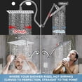 thumbnail image 3 of Dual Shower Heads Combo with Curved Extension Arm, 10" Rain Shower  with Handheld , Square Adjustable Rainfall Showerhead System, 71" Extra Long Shower Hose,, 3 of 6