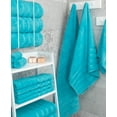 thumbnail image 2 of American Soft Linen Luxury 4 Piece Bath Towel Set, 100% Cotton Turkish Bath Towels for Bathroom, Aqua Blue, 2 of 9