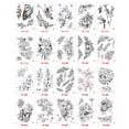 thumbnail image 2 of 1 hoja 3D Big Rose Peony Flower Girls falso temporal yeacher Etiqueta engomada del tatuaje, 2 of 5
