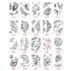 thumbnail image 2 of 1 hoja 3D Big Rose Peony Flower Girls falso temporal yeacher Etiqueta engomada del tatuaje, 2 of 5