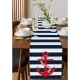 thumbnail image 3 of Table Runner Dresser Scarf 13 x 70 Inch Nautical Anchor Coastal Navy Blue Stripe Table Runners Non-Slip Heat Kitchen Dining Table Decor for Indoor Outdoor Home Party Decoration, 3 of 7