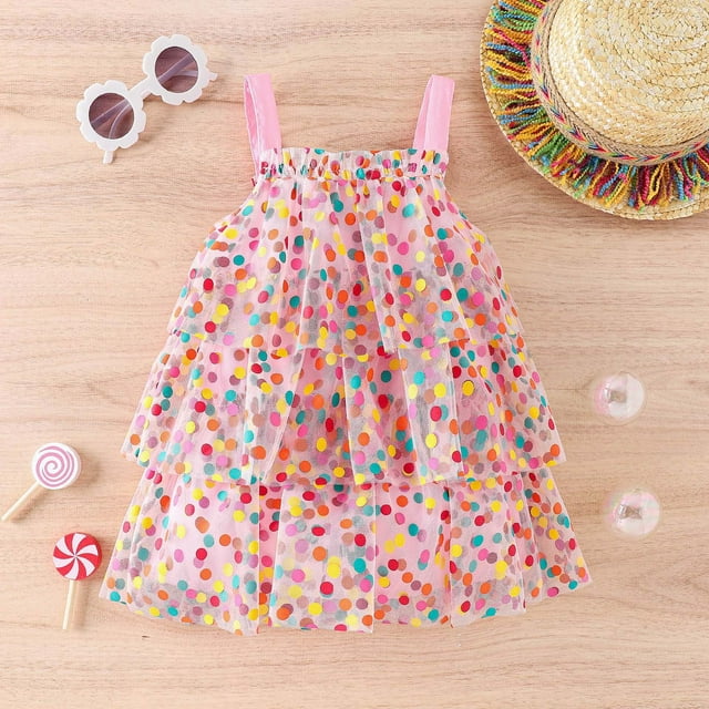 Robes pour Filles - Robe Élégante Sans Manches pour Tout-Petits avec Imprimés Mignons et Volants pour Usage Quotidien