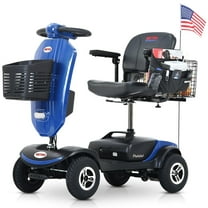 Metro Mobility Powered Mobility Scooters, 4 Wheel Mobility Scooters for Adults, 300 lbs Capacity Folding Mobility Scooter Lightweight, 15 Miles Long Travel Range Scooter with Cup Holders Blue