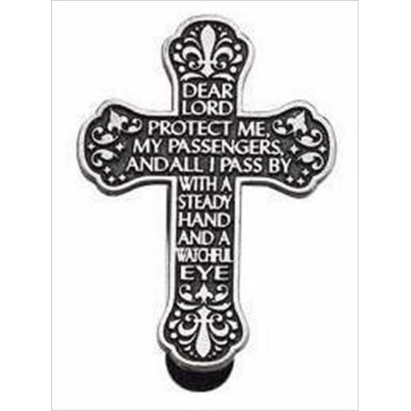 Visor Clip Cross Travelers Prayer Carded