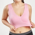 thumbnail image 4 of BiZtdJrK Womens Camisole Crop Tank Tops with Built in Bra Plus Size Padded Wireless Sports Bras Workout Fitness Running Yoga Top, Pink, XXXXL, 4 of 10