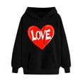 thumbnail image 3 of VBTAPA Kangaroo Pocket Hoodies for Women 2025 Valentine's Day Heart Print Hooded Sweatshirt Teen Girls Loose Casual Street Hoodie Y2K Hoody Tops Black XXL, 3 of 6
