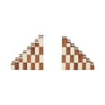 thumbnail image 6 of Decorative Book Ends with Checkered Pattern for Shelves - Modern Resin and Wood Bookends for Bookshelf Decor and Book Accessories - Office Accent for Desk or Side Table Decor - Set of 6", Ivory & Tan, 6 of 11