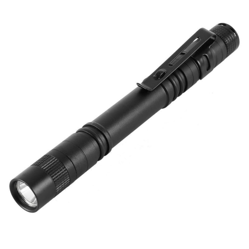 Portable LED Flashlight Clip Mini Stylus Light Penlight Pocket Pen Torch Lamp