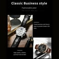thumbnail image 4 of Weicam Men Casual Waterproof Roman numerals Leather Band Analog Quartz Wristwatches with Chronograph Calender Business Watch, 4 of 7