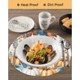 thumbnail image 3 of 15 Inch Round Placemats Set of 6, Orange Blue Fall Non Slip Heat Insulation PP Table Mats, Thanksgiving Pumpkins Harvest Botanical Washable Place Mats for Kitchen Dining Party Table Decor, 3 of 7