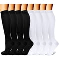 thumbnail image 1 of CHARMKING Compression Socks for Women & Men (8 Pairs) 15-20 mmHg Graduated Copper Support Socks are Best for Pregnant, Nurses - Boost Performance, Circulation, Knee High & Wide Calf (S/M, Multi 02), 1 of 5