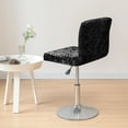 thumbnail image 2 of XUELC Crushed Velvet Brown Bar Stool Cover Stretch Stool Cover Swivel Counter Stool Cover Low Profile Short Back Chair Protective Cover 4pc, 2 of 7