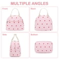 thumbnail image 6 of Insulated Lunch Bag for Men & Women, Reusable Small Cooler Tote for Work, Travel & Picnic, Adult Lunch Box with Compact & Durable,Corduroy Strawberries Pink, 6 of 7