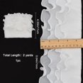 thumbnail image 4 of CHUANK 10 Yards 6cm Wide Pleated Lace Edge Trim Embroidery Ruffle Organza Mesh Chiffon Ribbon Gathered Tulle Fabric Applique Edging Trimmings for Sewing Bridal Dress Costume Decoration Cr, 4 of 9