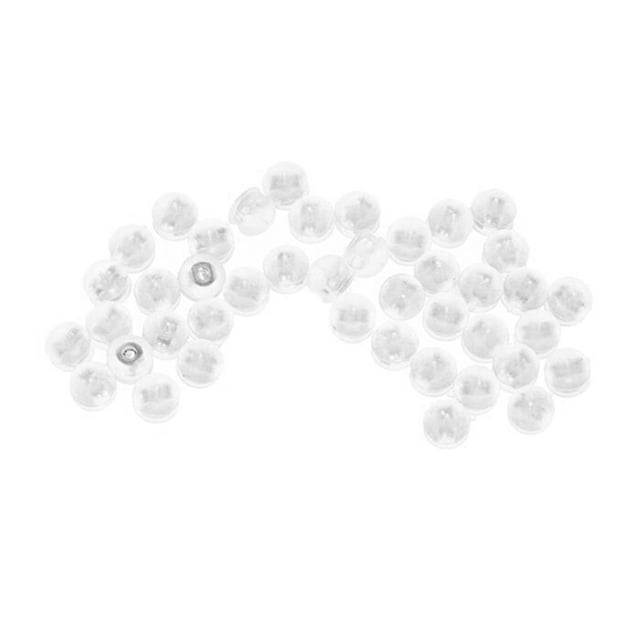 50 almohadillas de silicona y cobre para pendientes de mujer (plateadas)