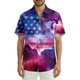 thumbnail image 2 of Hogleaql Mens Patriotic 4th Of July Shirts 4th Of July American Flag Graphic Short Sleeve Shirt Collared Button Trendy Summer Beach Casual Shirts for Men Deep Red 3XL, 2 of 6