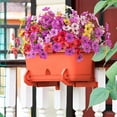 thumbnail image 4 of Artificial Fake Hanging Flowers with Basket for Spring Outdoor Decoration, Faux Silk Daisy Flower Plastic Plants UV Resistant for Garden Yard Porch Patio Balcony Home Decor(Purple), 4 of 5
