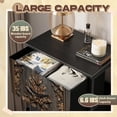 thumbnail image 2 of Metal Dresser for Bedroom with 4 Storage Drawers Bronze Tiger Head Intricate Floral Wood Carving Dressers Chest of Drawers Steel Framed Fabric Closet Organizers for Dorm Entryway, 2 of 8