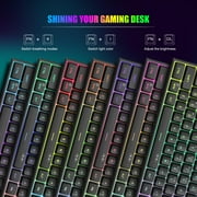 MageGee Mini Gaming Keyboard, 60% Percent Keyboard, 61 Keys Mechanical Feel, Compact Rgb Backlit