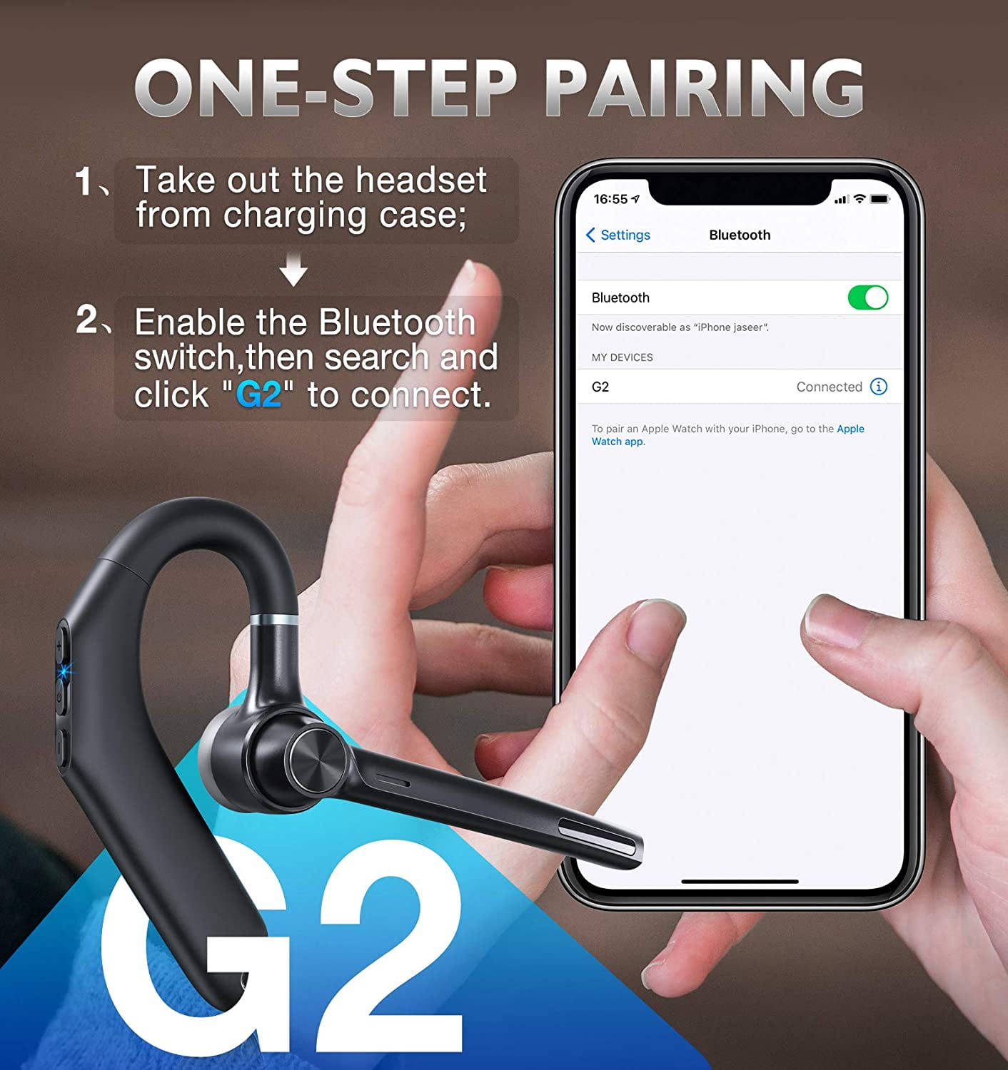 axGear Bluetooth Headset Eumspo V5.1 
