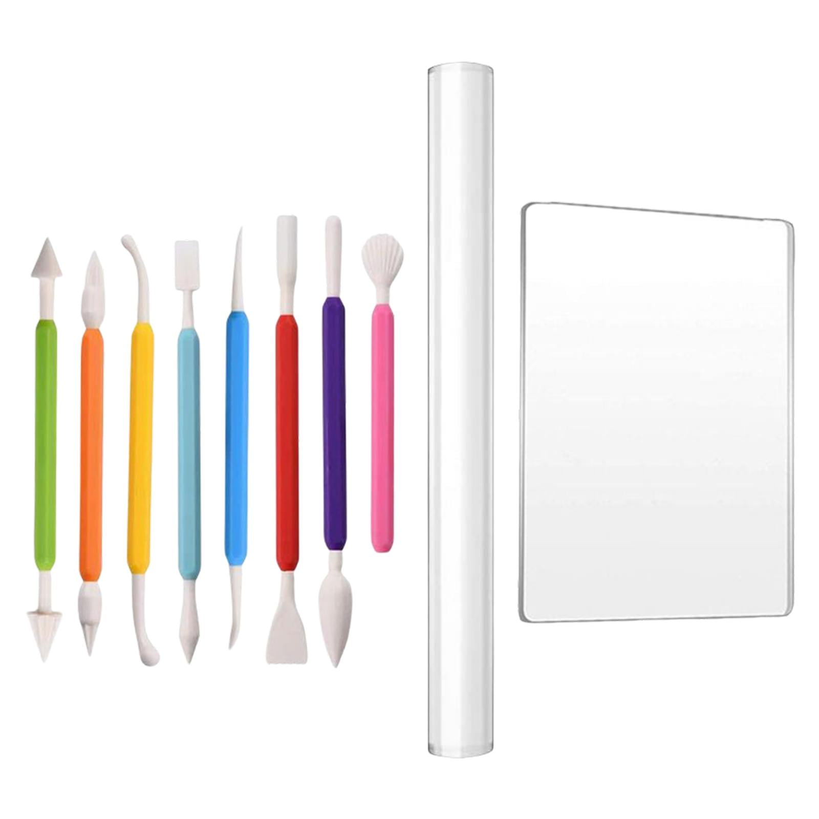 10PCS Acrylic Clay , Polymer s, Acrylic Clay Roller with Acrylic Sheet