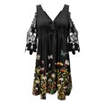 thumbnail image 5 of Vestido Informal Con Estampado de Manga Corta Y Cremalleras de Encaje Con Hombros Descubiertos Para Mujer Odeerbi ODB116491, 5 of 5