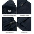 thumbnail image 5 of WenVen Men's Winter Fleece Puffer Coats Parka Jackets Outerwear Jacket Blue 2XL, 5 of 6