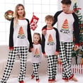 thumbnail image 3 of Pijamas familiares navideños a juego, conjuntos de pijamas a cuadros blancos y negros, árbol de Julio, navidad, 3 of 4