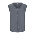 thumbnail image 3 of Bcfgryg Vest Men Lapel Sleeveless Slim Fit For Men With Vintage Casual Vests Vest for Men, 3 of 5