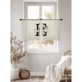 thumbnail image 5 of Letter E Semi Sheer Window Curtains 45 Inches Long, Monogram Words Rod Pocket Voile Silky Chiffon Curtain Light Filtering Drapes for Living Room, Kitchen, Bedroom, 52"x45", 2 Panels, 5 of 9
