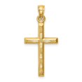 thumbnail image 1 of Quality Gold K6402 14K Yellow Gold Hollow Diamond-Cut Cross Pendant, 1 of 1