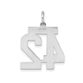 thumbnail image 4 of Sterling Silver Number 42 Pendant Necklace, Polished Block Style Sports Charm for Men and Women, Unisex Athletic Symbol Jewelry for Baseball Fans and Team Supporters, 4 of 6